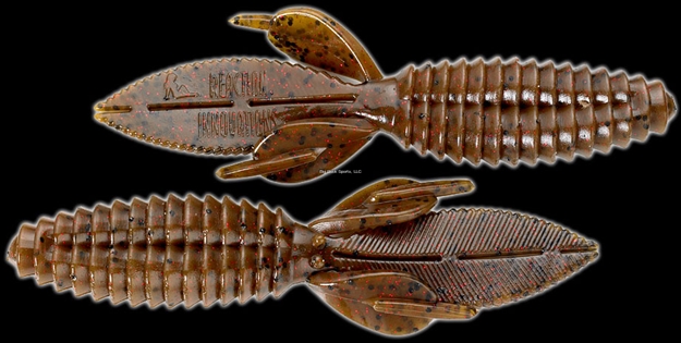 Picture of Reaction Smallie Beaver Creature Bait, 3 1/2", Green Pumpkin/Red, 10/Pack