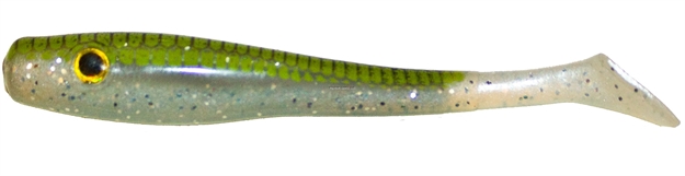 Picture of Reaction Strike Mullet Jr. Boot Tail, 4", Green Mullet, 6Pk