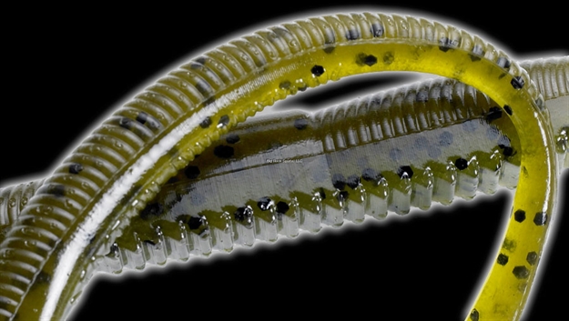 Picture of Reaction The Flirt Finesse Worm, 4.95", Watermelon Green Pumpkin, 15/Pack