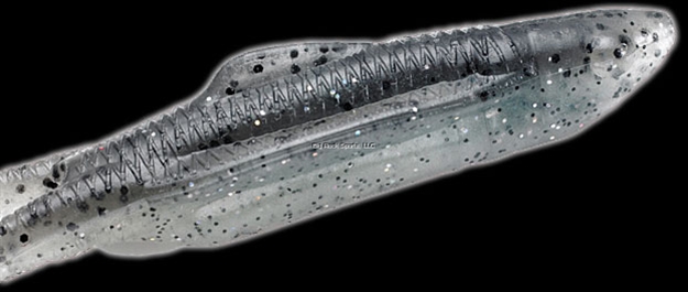 Picture of Reaction Trixie Shark Twin Tail Swimbait, 4 3/4", Green Pumpkin/White, 8/Pack