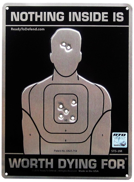 Picture of Ready TO Defend/Cogent Sts2m Embossed Yard Sign Silhouette Series Sign Black/White