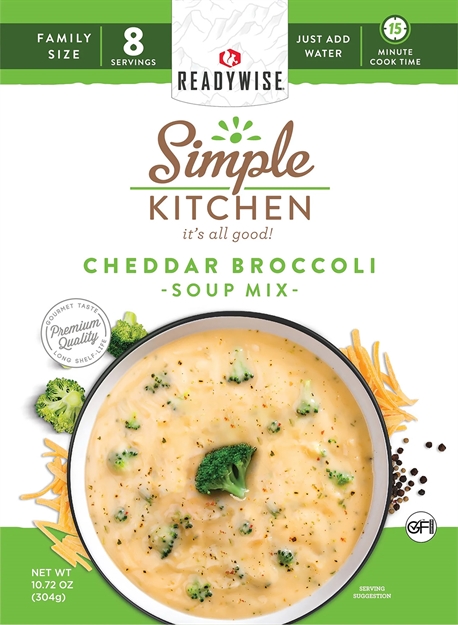 Picture of  Readywise Rwsk05060 Simple Kitchen Cheddar Broccoli Soup 8 Servings Per Pouch, 6 Per Case 850045543594