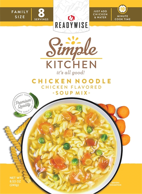 Picture of  Readywise Rwsk05062 Simple Kitchen Chicken Noodle Soup 8 Servings Per Pouch, 6 Per Case 850045543617