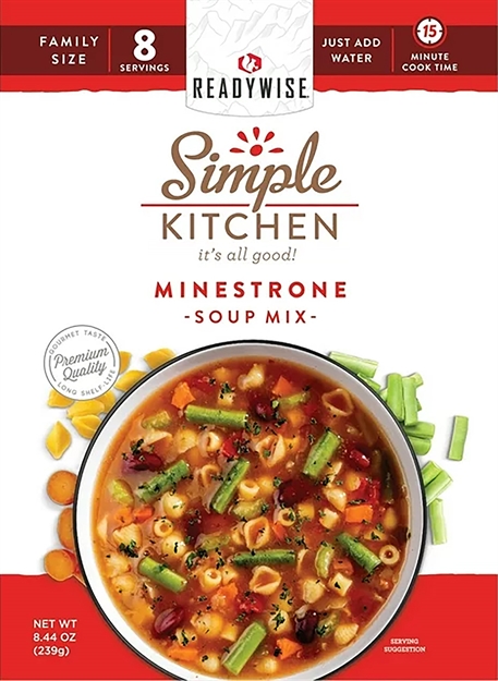 Picture of  Readywise Rwsk05065 Simple Kitchen Minestrone Soup 8 Servings Per Pouch, 6 Per Case 850045543648