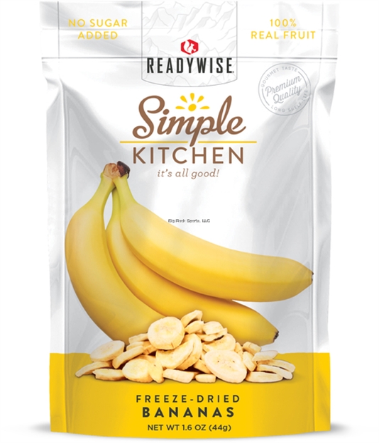 Picture of Readywise Simple Kitchen Freeze-Dried Bananas/4 Serving Pouch, 100% Real Fruit