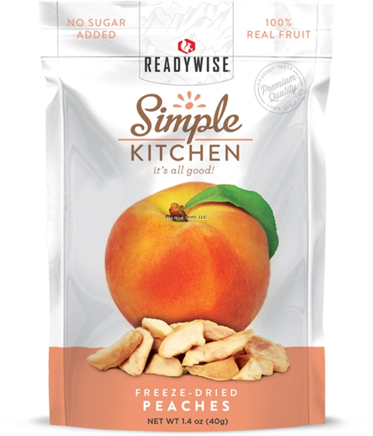 Picture of Readywise Simple Kitchen Freeze-Dried Peaches/4 Serving Pouch, 100% Real Fruit