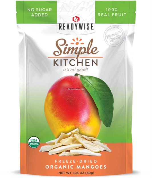 Picture of Readywise Simple Kitchen Organic Freeze-Dried Mango/1 Serving Pouch, 100% Real Fruit