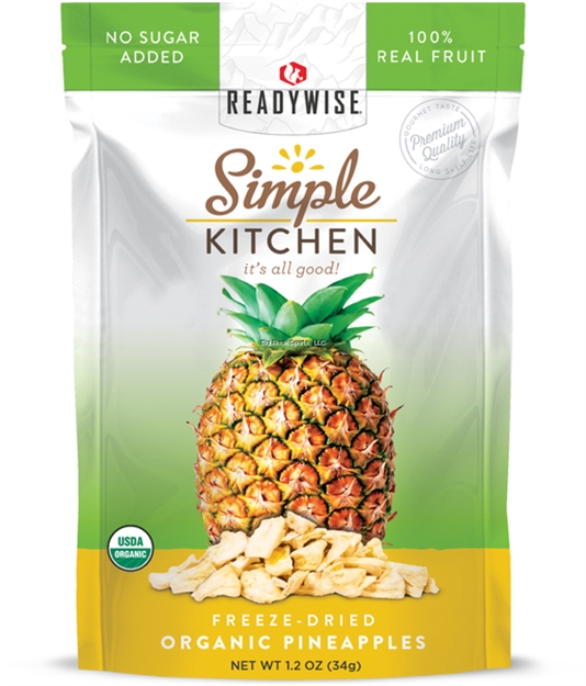 Picture of Readywise Simple Kitchen Organic Freeze-Dried Pineapple/1 Serving Pouch, 100% Real Fruit