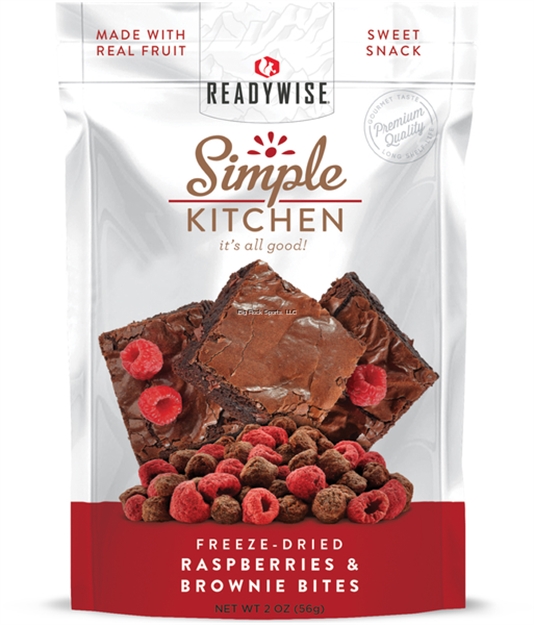 Picture of Readywise Simple Kitchen Raspberries & Brownie Bites, Freeze-Dried Sweet Treats/2 Serving Pouch