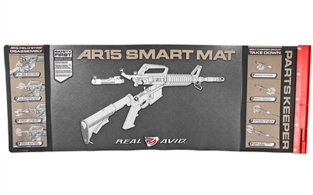 Picture of  Real Avid Avar15sm Ar-15 Smart Mat Black/Red 43" X 16" Ar-15 Diagram Illustration