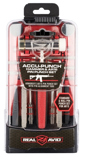 Picture of  Real Avid Avhpsar Accu-Punch Pin Punch Set Steel Rifle Firearm Ar-15 Red Rubber Handle