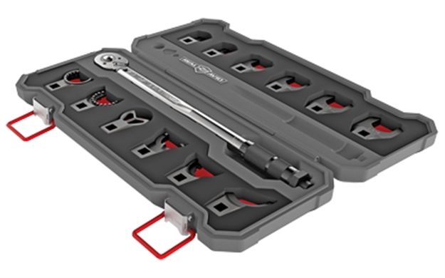 Picture of  Real Avid Avmf13ws Master -Fit 13 Piece Crowfoot Wrench Set Gray/Red Ar-Platform Heavy Duty Torque Wrench Handle 13 Pieces 813119013805