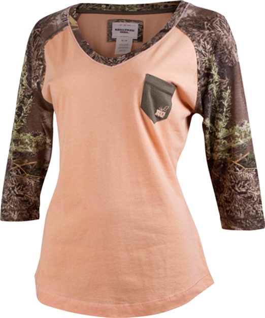Picture of Realtree Women's Hallie Half Sleeve Medium Coral Sands/Rt Camo<