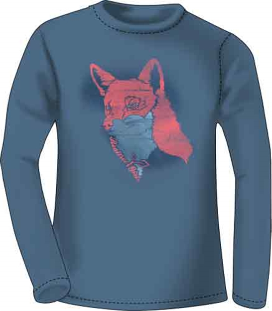 Picture of Realtree Women's T-Shirt Long Sleeve 2X-Large "Sly Fox" Indigo<