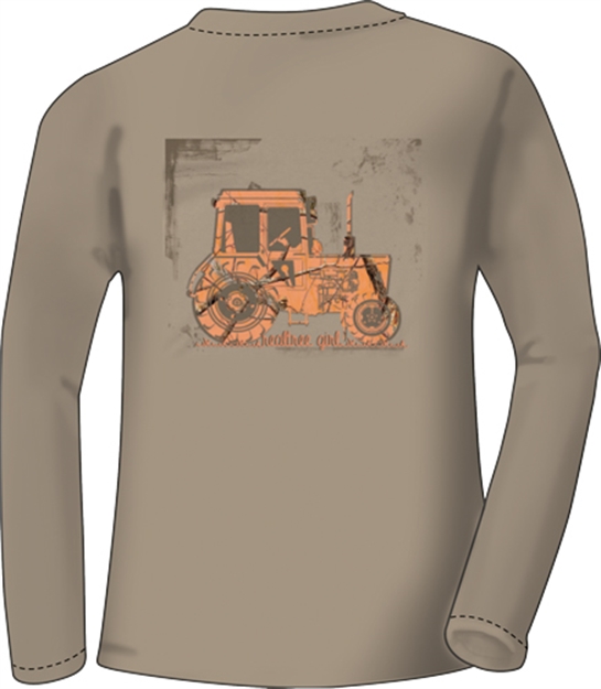 Picture of Realtree Women's T-Shirt Long Sleeve Small "Tractor" Khaki<