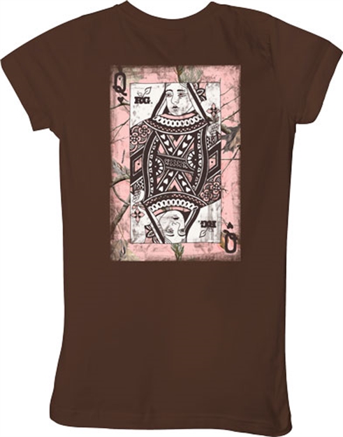 Picture of Realtree Women's T-Shirt "Queen OF Hearts" Small Chocolate<