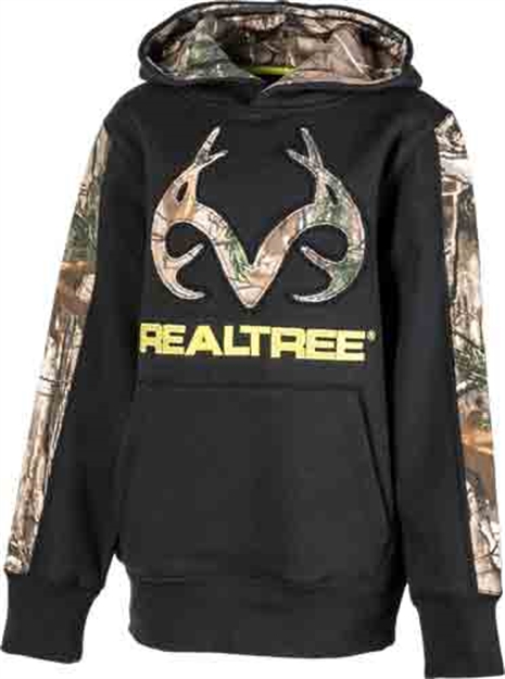 Picture of Realtree Youth's Hoodie Medium Black/Camo W/Logo<