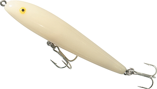 Picture of Rebel Jumpin' Minnow Topwater Bait, 3 1/2", 3/8 Oz, Bone, Floating T1000