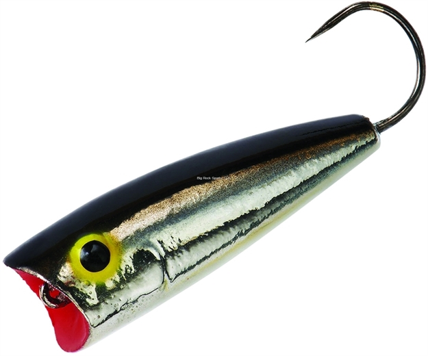 Picture of Rebel Micro Pop-R Topwater Bait, 1 1/4", 1/16 Oz, Silver/Black, Floating