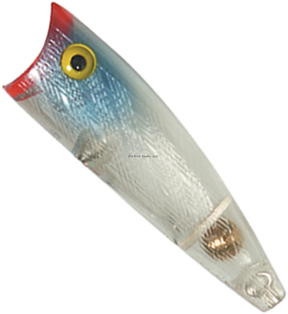 Picture of Rebel Pop-R Topwater Bait, 2 1/2", 1/4 Oz, Clear/Red Mouth, Floating