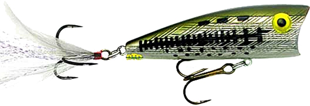 Picture of Rebel Pop-R Topwater Bait, 2 1/2", 1/4 Oz, Ol' Bass, Floating P6017