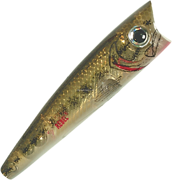 Picture of Rebel Super Pop-R Topwater Bait, 3 1/8", 5/16 Oz, Baby Bass, Floating