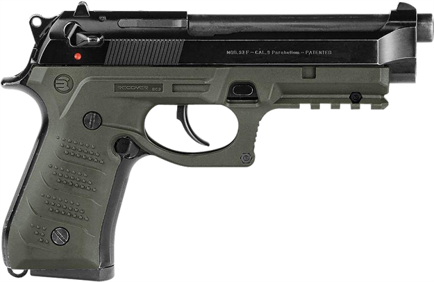 Picture of Recover Tactical Bc2-03 Grip & Rail System  OD Green Polymer Picatinny For Most Beretta 92 & M9 Models