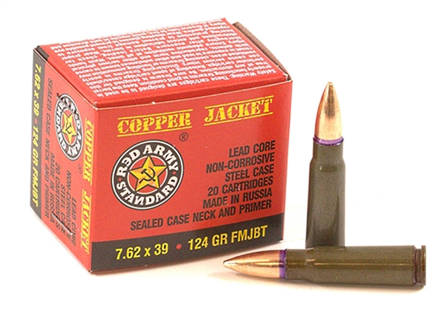 Picture of Red Army Standard Red Army Standard 7.62X39mm 124 GR Full Metal Jacket 20 Bx/ 50 CS