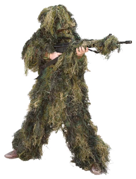 Picture of Red Rock Gear Rock 5 Piece Ghillie Suit Woodland Youth Large 70915YL