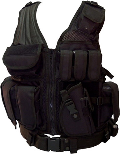 Picture of Red Rock Gear Rock Cross Draw Vest Black 3 Pistol And 3 M4 Mag Pouches