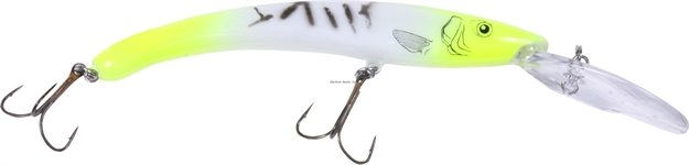 Picture of Reef Runner Deep Diver 800 Rattling Minnow, 28 FT Diving Depth, 6 3/16", 5/8 Oz, Chartreuse Zebra, Floating