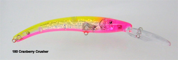 Picture of Reef Runner Deep Diver 800 Rattling Minnow, 28 FT Diving Depth, 6 3/16", 5/8 Oz, Cranberry Crusher, Floating