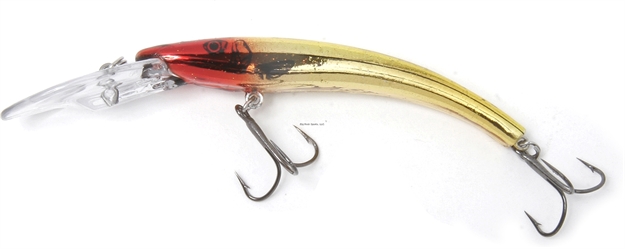 Picture of Reef Runner Deep Little Ripper 600 Minnow, 21 FT Diving Depth, 4-9/16", 1/4 Oz, Gold Clown