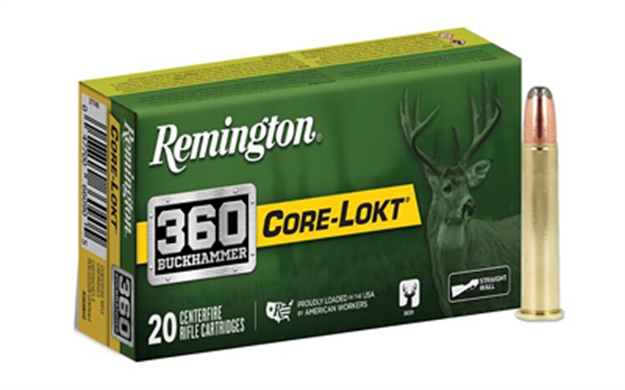 Picture of  Remington Ammunition R27742 Core-Lokt  360Buckhammer 180Gr Soft Point Core Lokt 20 Per Box/10 Case