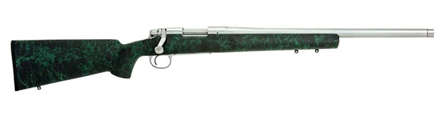 Picture of Remington Arms Firearms R85508 Model 700  300 Win Mag 3+1 Cap 24" 5-R TB Polished Stainless Rec/Barrel Black Fixed HS Precision Stock With Green Webbing Right Hand (Full Size)