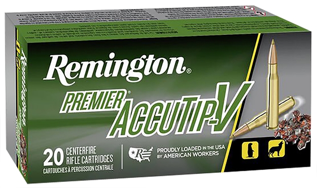 Picture of Remington Premier Accutip-V Rifle Ammo 223 Rem, Accutip-V/Boat Tail, 50 Grains, 3410 Fps, 20, Boxed PRA223RB 047700366401