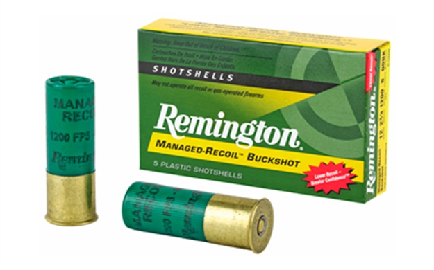 Picture of Remington Express Managed-Recoil Shotgun Ammo 12 Ga, 2-3/4 In, 00B, 8 Pellets, 1200 Fps, 5 Rounds, Boxed RL12BK00 047700336503