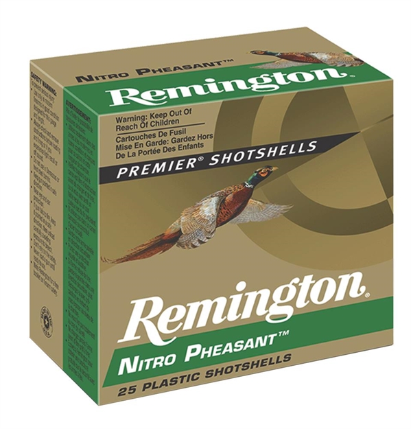 Picture of Remington Nitro Pheasant Loads Shotshell 12 Ga, 2-3/4 In, No. 4, 1-3/8Oz, Max Dr, 1300 Fps, 25 Rnd Per Box NP12M4