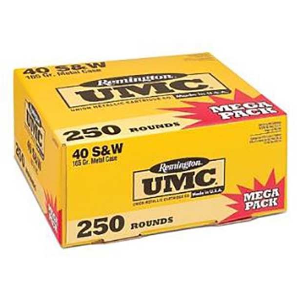 Picture of Remington Ammunition 23773 Umc Mega Pack 40S&W 165Gr Full Metal Jacket 250 Per Box/4 Case 047700362601