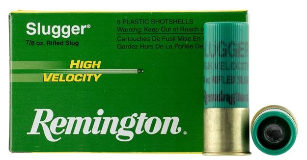 Picture of Remington Ammunition 28600 Slugger High Velocity 12 Gauge 2.75" 7/8 OZ Rifled Slug Shot 5 Per Box/50 CS SPHV12RS 047700327204