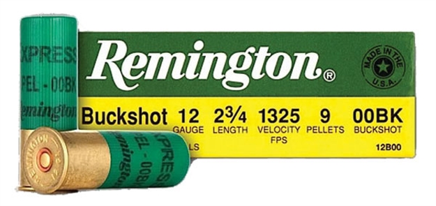 Picture of Remington Express Shotgun Ammo 12 Ga, 2-3/4 In, 00B, 9 Pellets, 1325 Fps, 100 Rounds, Boxed 12B00B 047700514048