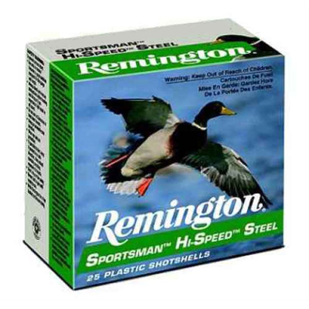 Picture of Remington Ammunition 20791 Sportsman Hi-Speed Steel 12Gauge 3" 1 1/4Oz 1Shot 25 Per Box/10 Case SSTHV12HM1