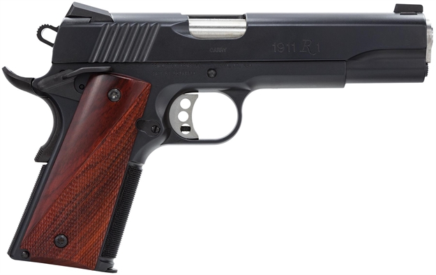 Picture of Remington 1911 R1 Carry Semi Auto Pistol 45 Acp, 5 In, Cocobolo Grp, 7+1/8+1 Rnd, Tritium Night, Blk Frame