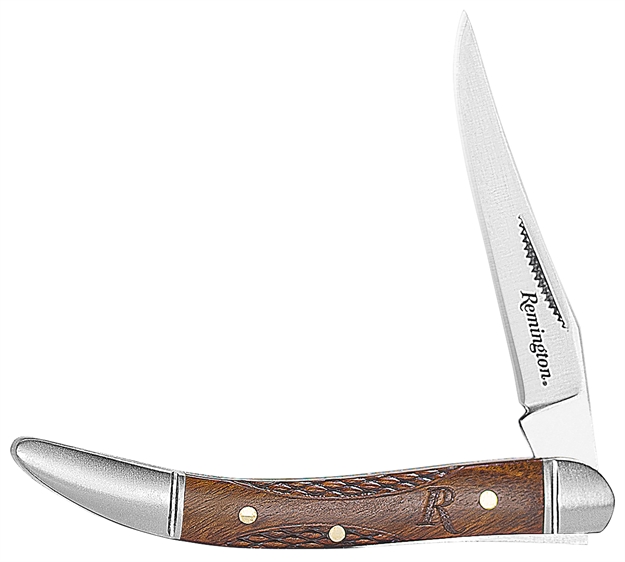 Picture of  Remington Accessories 15659 Woodland Toothpick Folding Stainless Steel Blade Brown W/Remington Logo Wood Handle