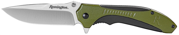 Picture of  Remington Accessories 15672 Sportsman  Folding 8Cr13mov SS Blade Black/Od Green G10 Handle Includes Pocket Clip
