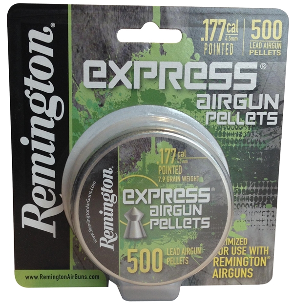 Picture of Remington Airguns 89313 Express Pellets 177 Cal Pointed 500 Count .177 Pellet LE