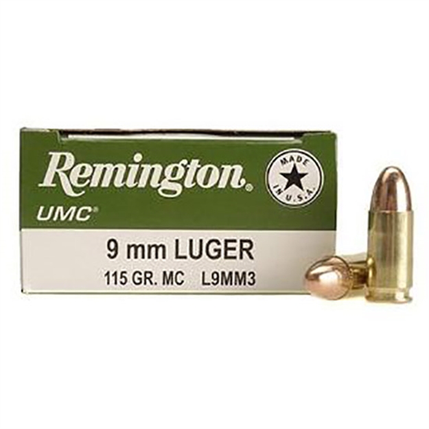 Picture of Remington Ammo Ll9mm9 Umc 9Mm Flat Nose Enclosed Base 147 GR 50Box/10Case