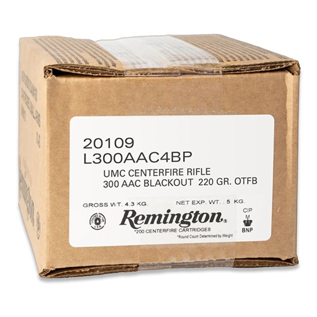 Picture of  Remington Ammunition 20109 Umc Mega Pack 300Blackout 220Gr Open Tip Flat Base 200 Per Box/1 Case *Loose 047700487601
