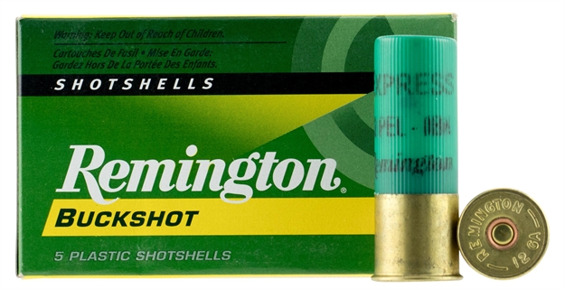 Picture of Remington Express Shotgun Ammo 12 Ga, 2-3/4 In, 0B, 12 Pellets, 1275 Fps, 5 Rounds, Boxed 12B0