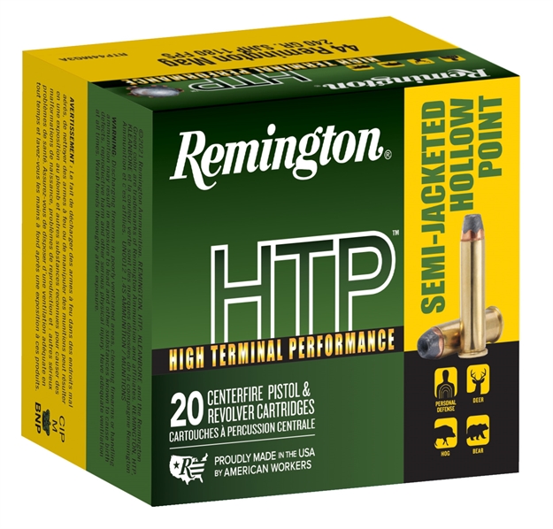 Picture of  Remington Ammunition 23010 Htp  44Remmag 240Gr Semi Jacketed Hollow Point 20 Per Box/25 Case 047700486901